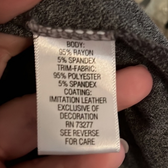 Apt 9 Grey Cardigan with Leather Shoulder Detail - Medium - Picture 4 of 14